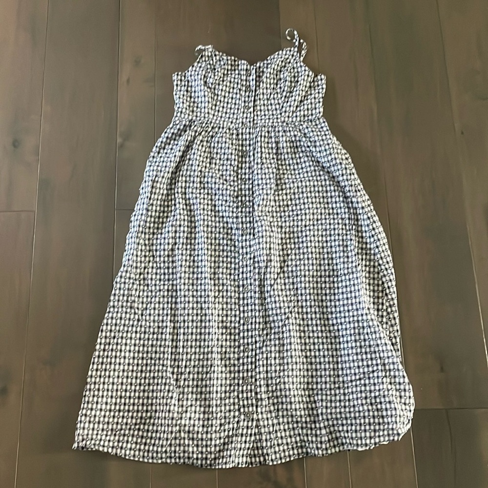 ModCloth navy checkered maxi dress sz large
